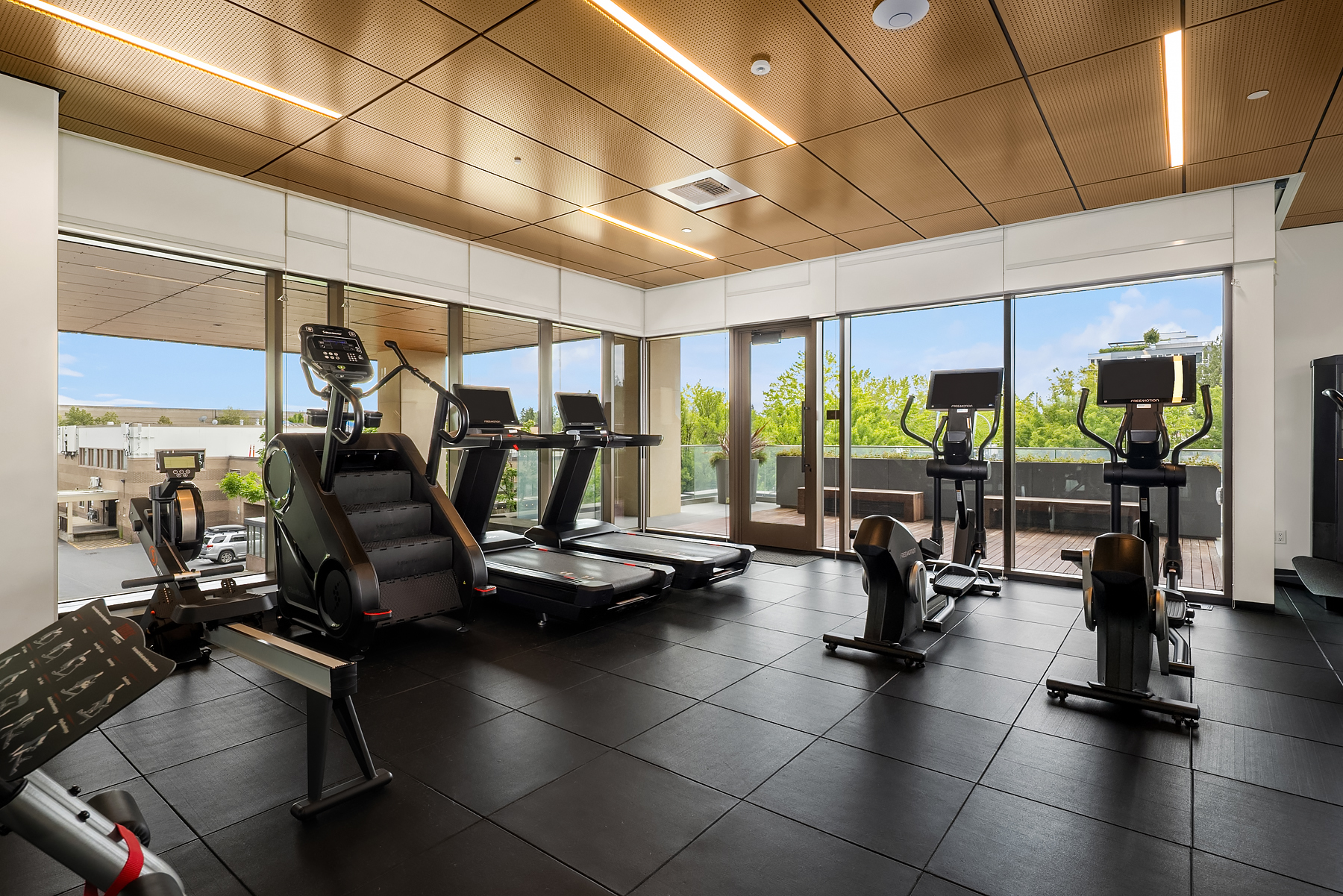 Fitness center with cardio and strength equipment