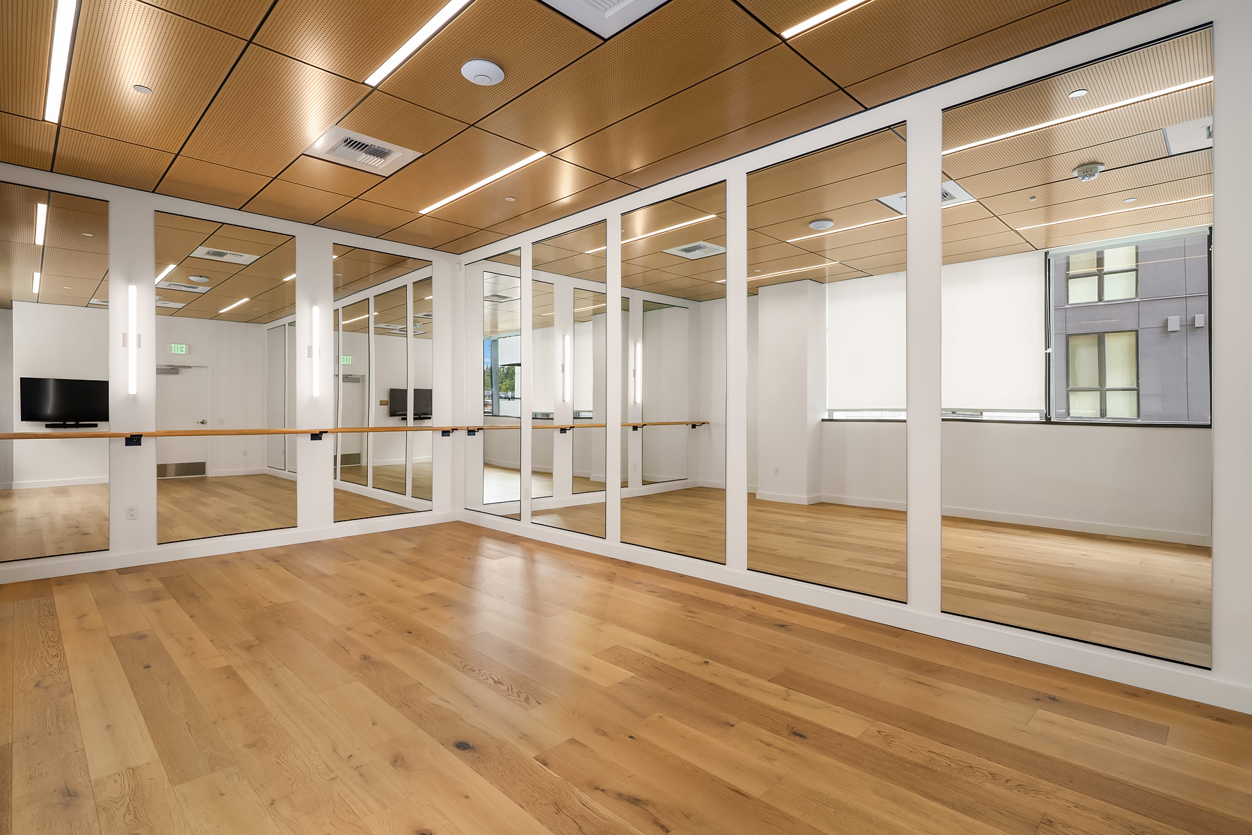 Mirrored yoga and movement studio