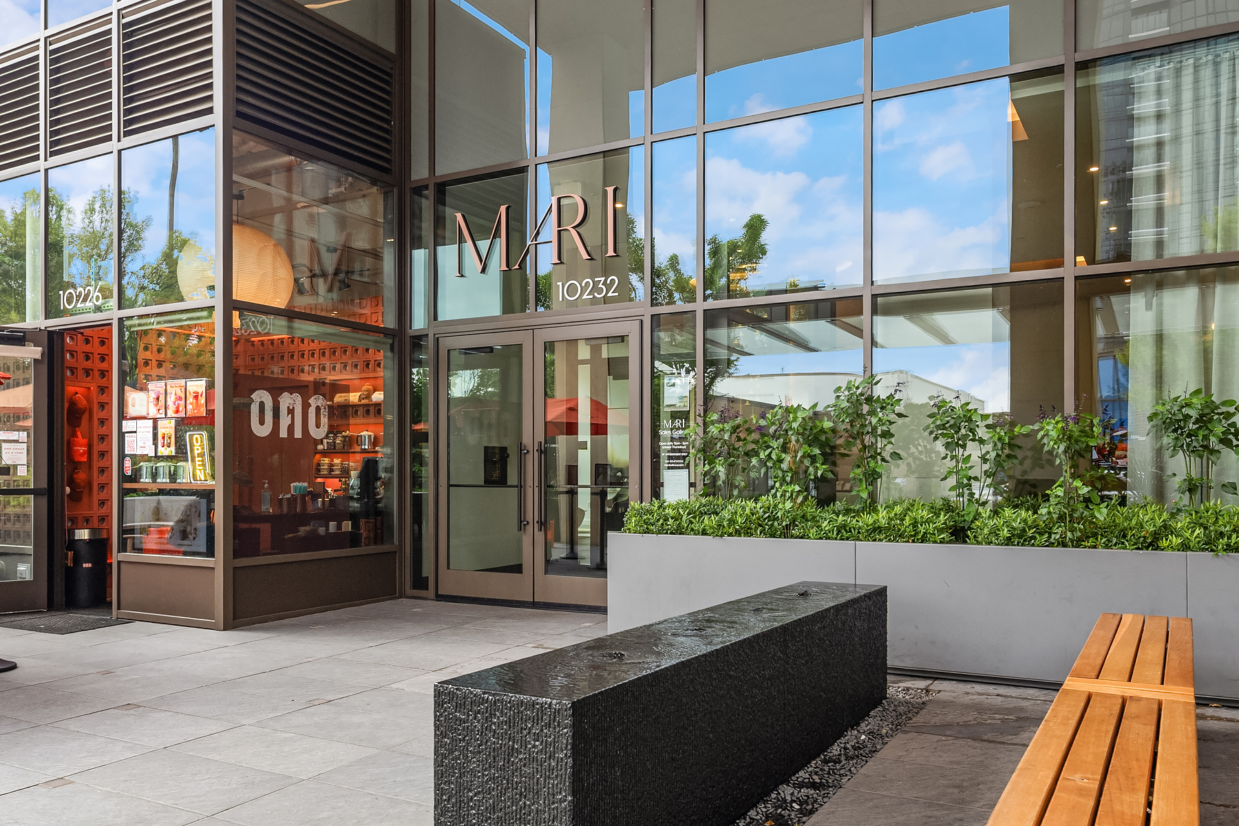 MARI residential entrance off NE 10th Street